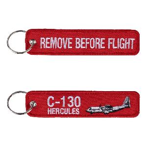 Breloc Brodat REMOVE BEFORE FLIGHT / C-130 HERCULES