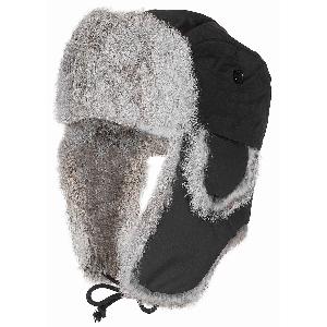 Caciula Blana de Iepure neagra