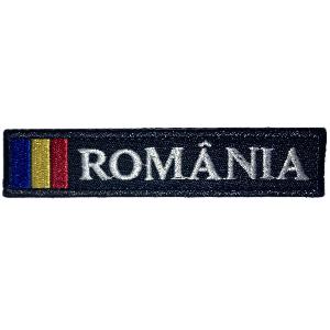 Ecuson Negru Romania cu Steag Tricolor