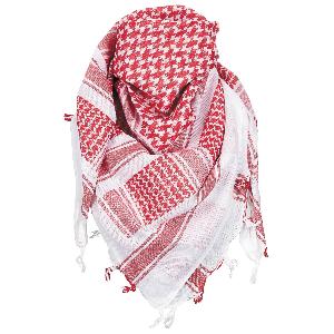 Esarfa Arab Shemagh, Alb cu Rosu
