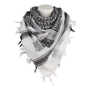 Esarfa Shemagh Supersoft, Alb cu Negru