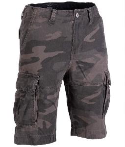 Mil-Tec Prewashed Vintage Short, Dark Camo