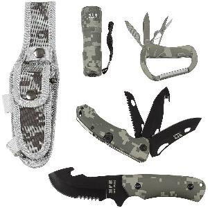 Set Cutit-Briceag-Lanterna Camuflaj Digital