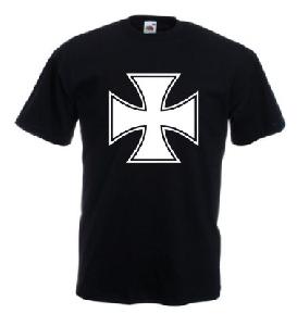 Tricou imprimat Cruce Malta alba