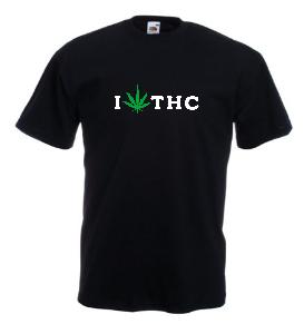 Tricou imprimat I love THC