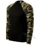 Tricou Negru cu Maneci Lungi Camuflaj Woodland